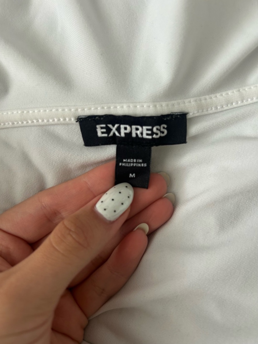 Express White One-Shoulder Ruffle Tank - Picture 3 of 3